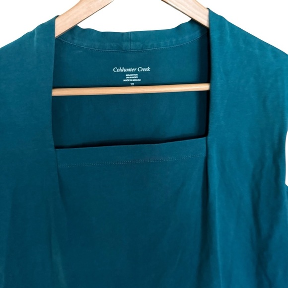 Coldwater Creek Womens Tank Top 14/16 Green Lightweight Office Career Stretch - Picture 5 of 11